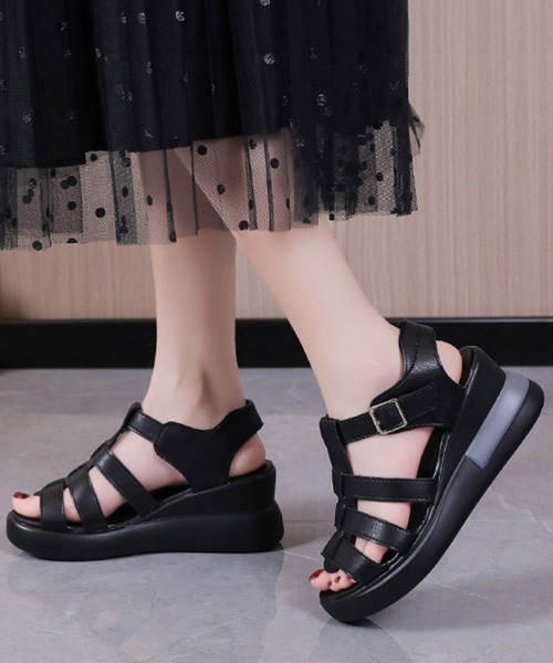Miniministore(ミニミニストア)の「グルカサンダル 夏レディース厚底サンダル(サンダル・レディース・ブラック/アイボリー・22.5cm/23.0cm/23.5cm/24.0cm/24.5cm)」の3枚目の写真