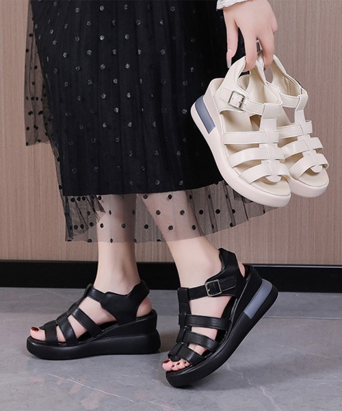 Miniministore(ミニミニストア)の「グルカサンダル 夏レディース厚底サンダル(サンダル・レディース・ブラック/アイボリー・22.5cm/23.0cm/23.5cm/24.0cm/24.5cm)」の7枚目の写真