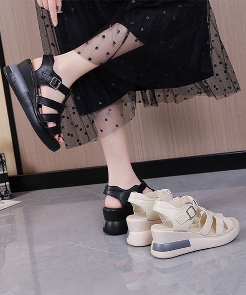 Miniministore(ミニミニストア)の「グルカサンダル 夏レディース厚底サンダル(サンダル・レディース・ブラック/アイボリー・22.5cm/23.0cm/23.5cm/24.0cm/24.5cm)」の8枚目の写真