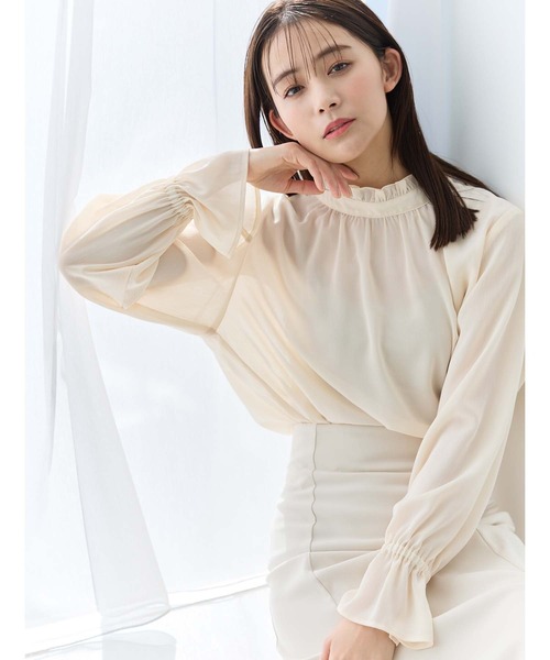 fifth(フィフス)の「キャンディースリーブシアーブラウス(シャツ/ブラウス・レディース・ベージュ/ホワイト/ブラック/サックスブルー・M)」の11枚目の写真