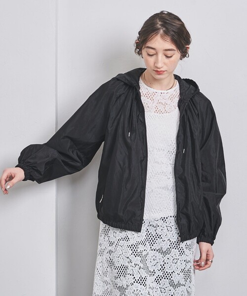 2024✨UNITED ARROWS ライト フード ブルゾン ブラック 36 UNITED ARROWS（ユナイテッドアローズ）の「ライト フード ブルゾン