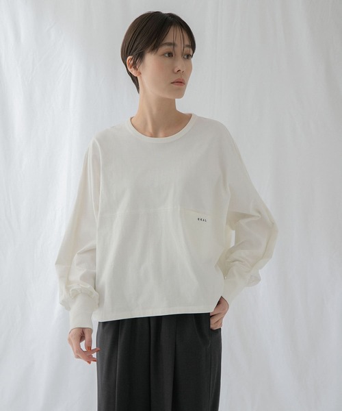 EKAL（エカル）の「スプリットドルマンカットソー（Tシャツ/カットソー・レディース・ピンク/オフホワイト/ブラック・ONE）」の12枚目の写真