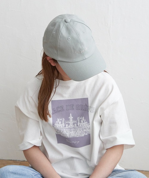 LBC(エルビーシー)の「リネンロゴ刺繍キャップ(キャップ・レディース・アッシュグレー/ブラック/パープル/オフホワイト・FREE)」の4枚目の写真