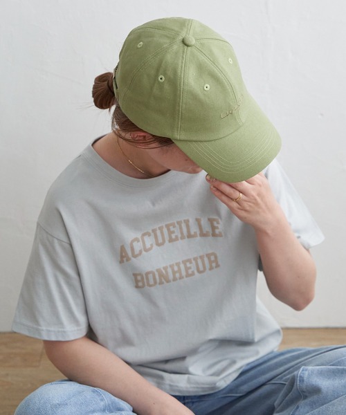 LBC(エルビーシー)の「リネンロゴ刺繍キャップ(キャップ・レディース・アッシュグレー/ブラック/パープル/オフホワイト・FREE)」の7枚目の写真