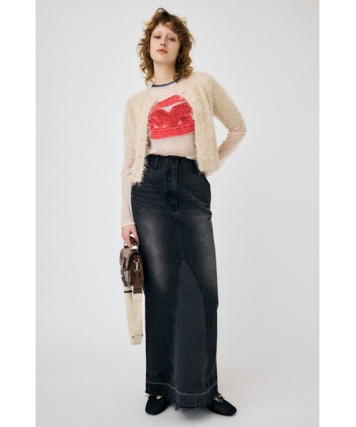 MOUSSY(マウジー)の「SHAGGY GLITTER KNIT カーディガン(カーディガン/ボレロ・レディース・ブラウン/ライトグレー/ネイビー/キナリ・FREE)」の17枚目の写真