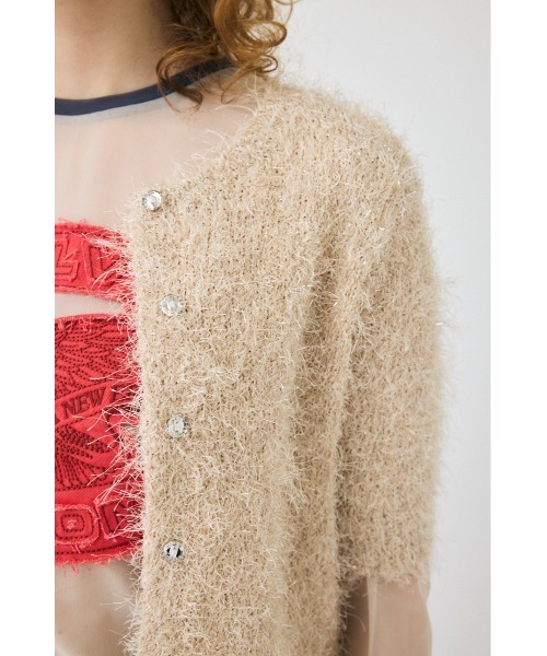 MOUSSY(マウジー)の「SHAGGY GLITTER KNIT カーディガン(カーディガン/ボレロ・レディース・ブラウン/ライトグレー/ネイビー/キナリ・FREE)」の21枚目の写真