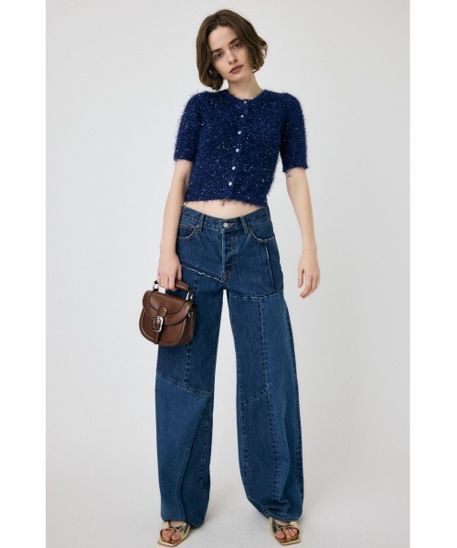 MOUSSY(マウジー)の「SHAGGY GLITTER KNIT カーディガン(カーディガン/ボレロ・レディース・ブラウン/ライトグレー/ネイビー/キナリ・FREE)」の8枚目の写真