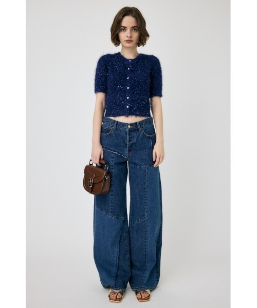 MOUSSY(マウジー)の「SHAGGY GLITTER KNIT カーディガン(カーディガン/ボレロ・レディース・ブラウン/ライトグレー/ネイビー/キナリ・FREE)」の9枚目の写真
