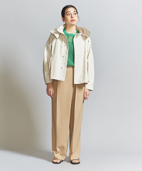 BEAUTY&YOUTH UNITED ARROWS（ビューティーアンドユースユナイテッドアローズ）の「グログランフード マウンテンパーカー -2WAY/撥水加工-（マウンテンパーカー・レディース・ベージュ/ネイビー/オフホワイト・XS/S/L/M）」の9枚目の写真