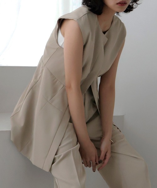 「I_am」 ベスト FREE ブラウン レディース hellam（へラム）の「ペプラムベスト（ベスト）」 - WEAR