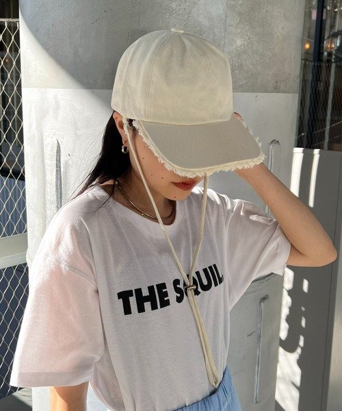 CIAOPANIC TYPY（チャオパニックティピー）の「紐付きフリンジキャップ（キャップ・レディース・サックスブルー/ブラック/アイボリー・ONE SIZE）」の2枚目の写真