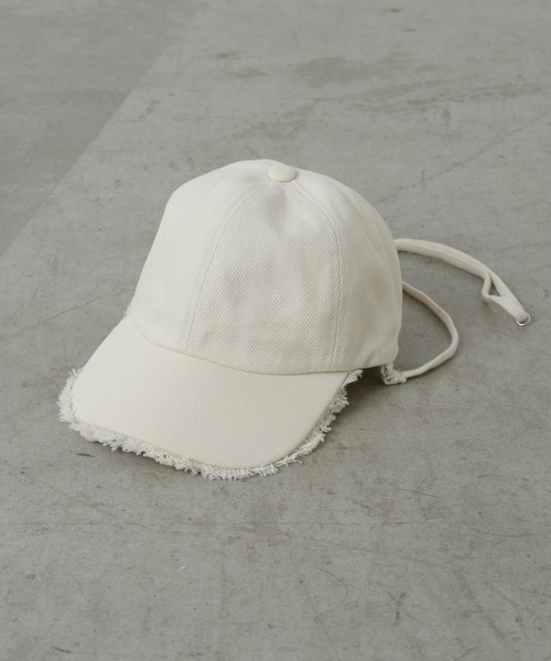 CIAOPANIC TYPY（チャオパニックティピー）の「紐付きフリンジキャップ（キャップ・レディース・サックスブルー/ブラック/アイボリー・ONE SIZE）」の10枚目の写真