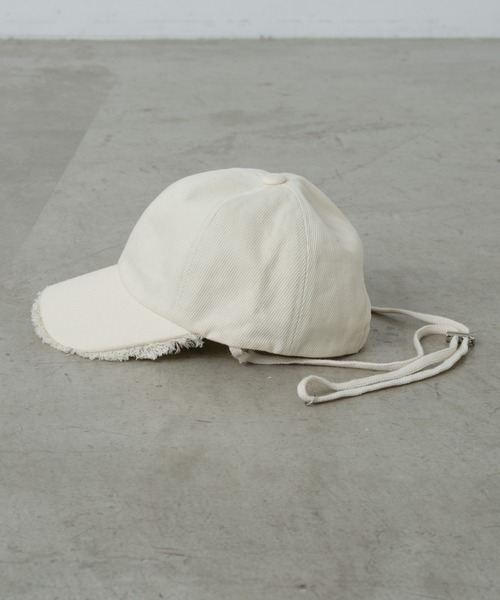 CIAOPANIC TYPY（チャオパニックティピー）の「紐付きフリンジキャップ（キャップ・レディース・サックスブルー/ブラック/アイボリー・ONE SIZE）」の11枚目の写真