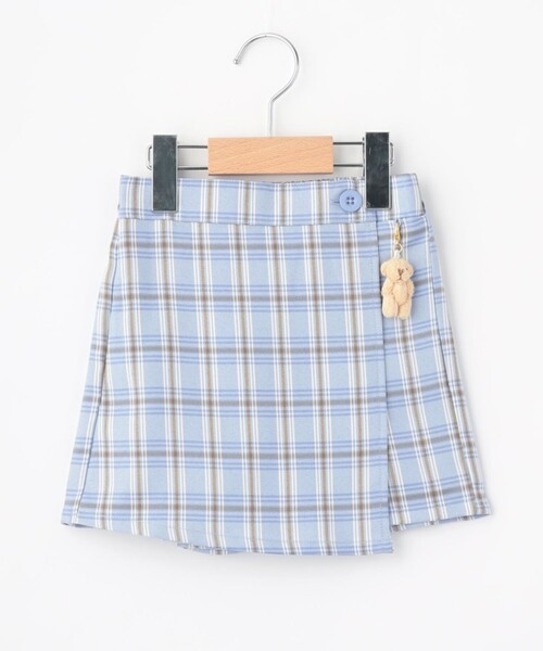 SHOO・LA・RUE（シューラルー）の「◆【110-140cm】クマチャーム付きチェックスカパン（その他パンツ・キッズ・ブラック系1/サックスブルー系1・11/14/13/12）」の6枚目の写真