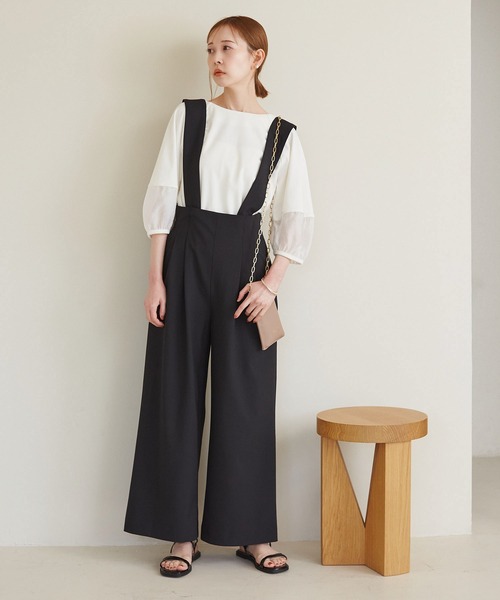ROPE' PICNIC(ロペピクニック)の「【ご好評につき追加生産】サスペンダー付きパンツ(その他パンツ・レディース・ベージュ/ブラック・40/38/36)」の3枚目の写真