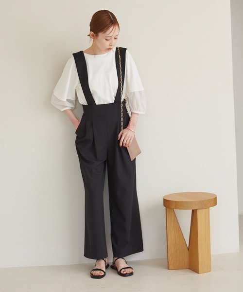 ROPE' PICNIC(ロペピクニック)の「【ご好評につき追加生産】サスペンダー付きパンツ(その他パンツ・レディース・ベージュ/ブラック・40/38/36)」の4枚目の写真