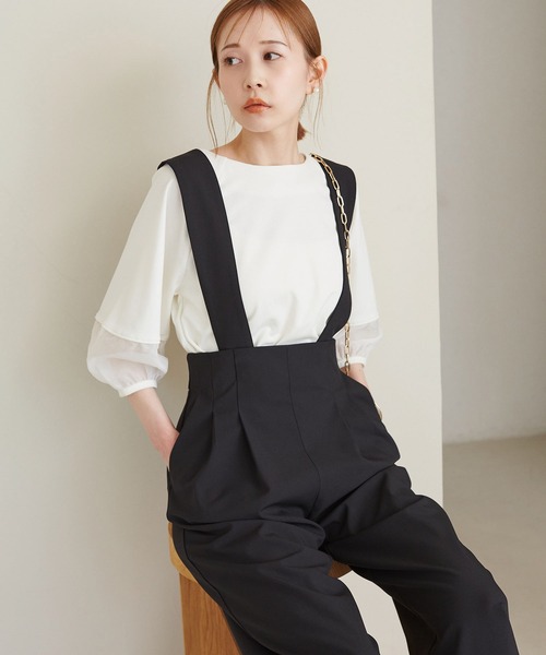 ROPE' PICNIC(ロペピクニック)の「【ご好評につき追加生産】サスペンダー付きパンツ(その他パンツ・レディース・ベージュ/ブラック・40/38/36)」の6枚目の写真