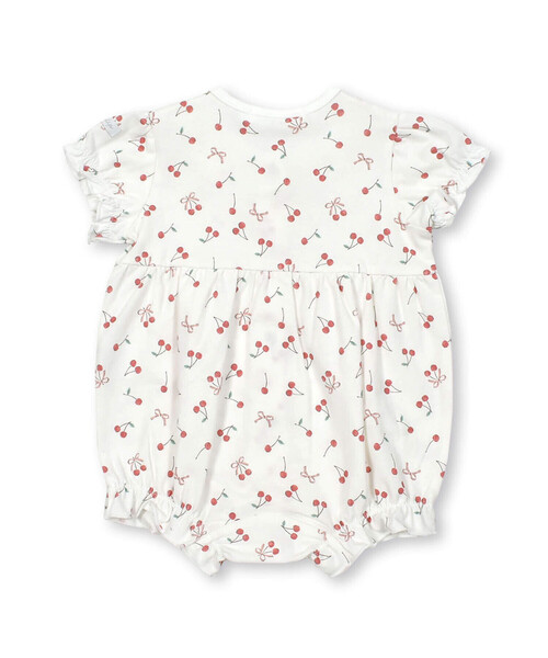 SLAP SLIP BABY（スラップスリップベビー）の「【お揃い】チェリーリボンお花総柄襟付きロンパースベビー(60~80cm)（ロンパース・キッズ・ホワイト系その他2/ピンク系その他/パープル系その他・60cm/70cm/80ｃｍ）」の7枚目の写真