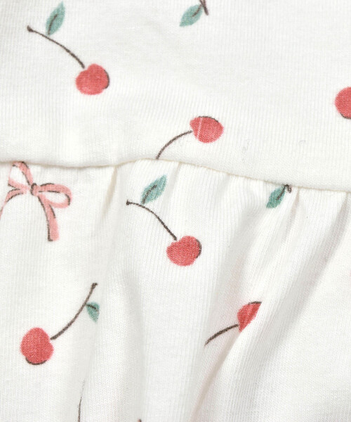SLAP SLIP BABY（スラップスリップベビー）の「【お揃い】チェリーリボンお花総柄襟付きロンパースベビー(60~80cm)（ロンパース・キッズ・ホワイト系その他2/ピンク系その他/パープル系その他・60cm/70cm/80ｃｍ）」の22枚目の写真