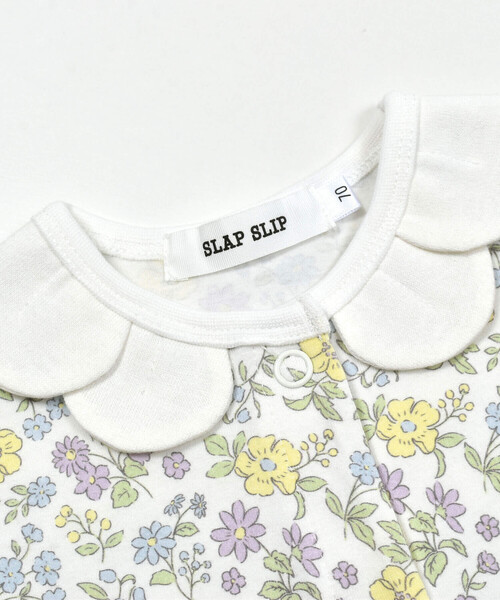 SLAP SLIP BABY（スラップスリップベビー）の「【お揃い】チェリーリボンお花総柄襟付きロンパースベビー(60~80cm)（ロンパース・キッズ・ホワイト系その他2/ピンク系その他/パープル系その他・60cm/70cm/80ｃｍ）」の19枚目の写真