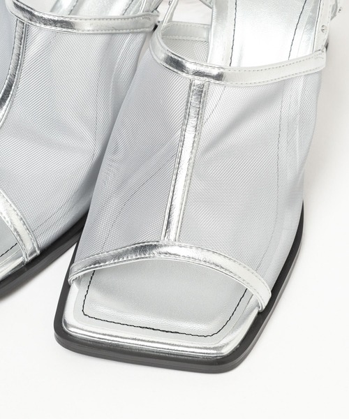 HARE（ハレ）の「クリアヒールメッシュミュール(HARE)（サンダル・レディース・ブラック/シルバー・MEDIUM/LARGE）」の14枚目の写真