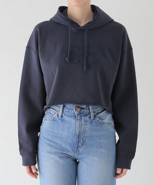 U by SPICK&SPAN（ユーバイスピックアンドスパン）の「【GANNI / ガニー】 Isoli Cropped Oversized Hoodie（パーカー・レディース・ネイビー・FREE）」の13枚目の写真