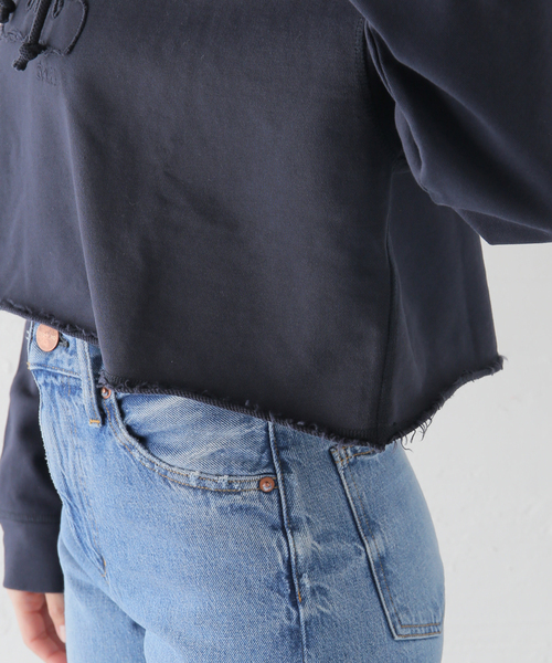U by SPICK&SPAN（ユーバイスピックアンドスパン）の「【GANNI / ガニー】 Isoli Cropped Oversized Hoodie（パーカー・レディース・ネイビー・FREE）」の21枚目の写真