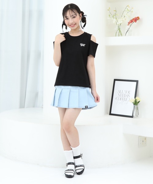 PINKHUNT（ピンクハント）の「PINKHUNT ピンクハント 肩だし バックプリント Tシャツ 9335K（Tシャツ/カットソー・キッズ・パープル/ホワイト/ブラック・120cm/130cm/140cm/150cm/160cm）」の9枚目の写真