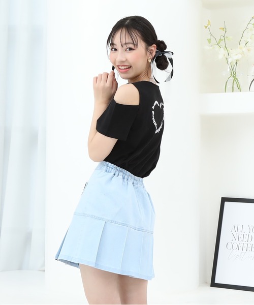 PINKHUNT（ピンクハント）の「PINKHUNT ピンクハント 肩だし バックプリント Tシャツ 9335K（Tシャツ/カットソー・キッズ・パープル/ホワイト/ブラック・120cm/130cm/140cm/150cm/160cm）」の7枚目の写真