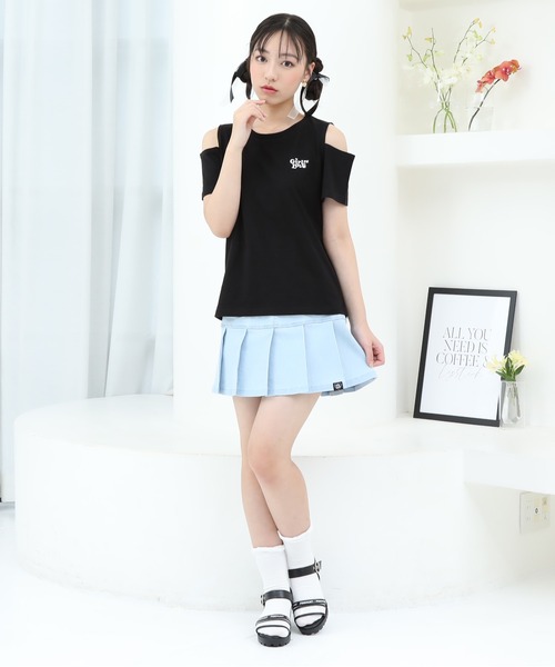 PINKHUNT（ピンクハント）の「PINKHUNT ピンクハント 肩だし バックプリント Tシャツ 9335K（Tシャツ/カットソー・キッズ・パープル/ホワイト/ブラック・120cm/130cm/140cm/150cm/160cm）」の10枚目の写真