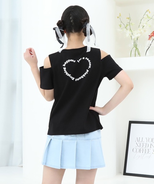 PINKHUNT（ピンクハント）の「PINKHUNT ピンクハント 肩だし バックプリント Tシャツ 9335K（Tシャツ/カットソー・キッズ・パープル/ホワイト/ブラック・120cm/130cm/140cm/150cm/160cm）」の11枚目の写真