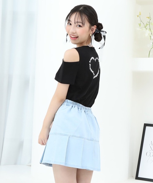 PINKHUNT（ピンクハント）の「PINKHUNT ピンクハント 肩だし バックプリント Tシャツ 9335K（Tシャツ/カットソー・キッズ・パープル/ホワイト/ブラック・120cm/130cm/140cm/150cm/160cm）」の12枚目の写真