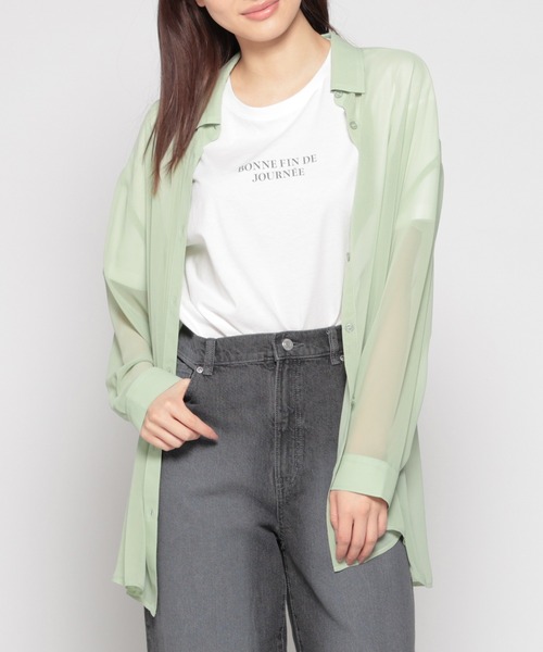 セール】Tシャツ付きシアーシャツ（シャツ/ブラウス）｜Honeys