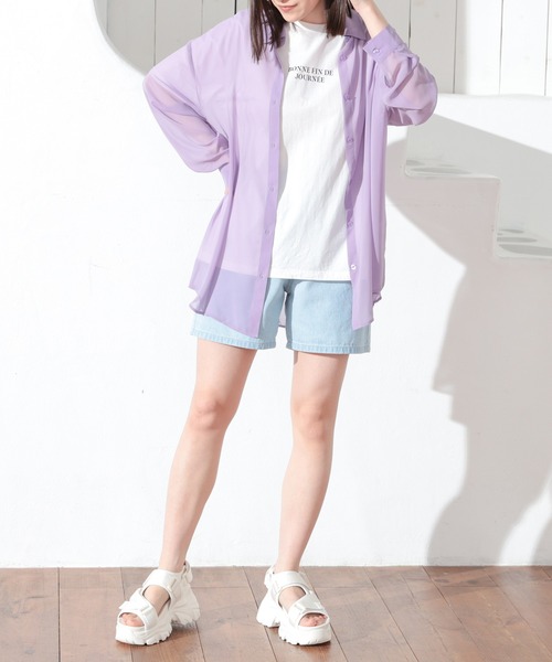 Tシャツ付きシアーシャツ（シャツ/ブラウス）｜Honeys