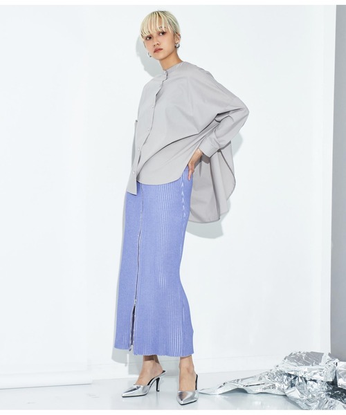 Settimissimo（セッティミッシモ）の「スパンバック ギャザ-デザイン ブラウス シャツ 長袖（シャツ/ブラウス・レディース・ホワイト×ブラック/グレー・FREE）」の13枚目の写真