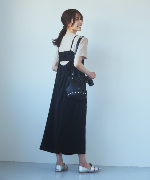 THE SHOP TK (ザ ショップ ティーケー )の「◆マーブル柄バックデザインワンピース【洗濯機OK】(ワンピース・レディース・ブルー系5/オレンジ系1/ブラック・99)」の5枚目の写真