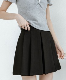 パンツ付きハイウエストAラインスカートミニプリーツスカート