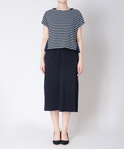 Jines(ジネス)の「ボーダーTシャツセットワンピース(ワンピース・レディース・ブラック/ネイビー・38)」の10枚目の写真