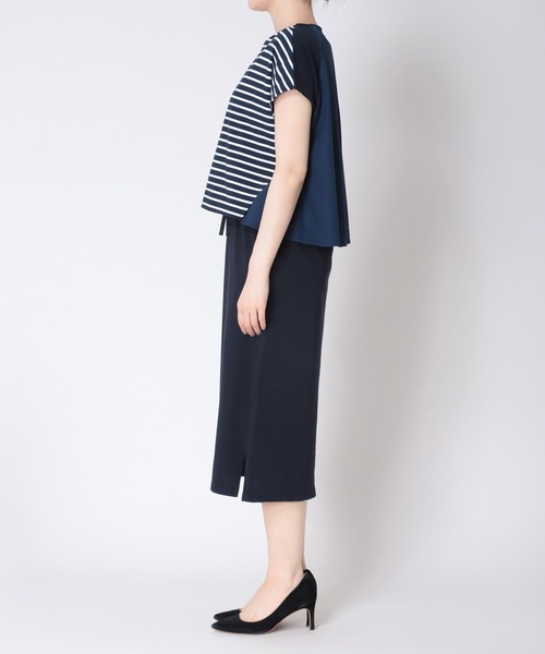 Jines(ジネス)の「ボーダーTシャツセットワンピース(ワンピース・レディース・ブラック/ネイビー・38)」の11枚目の写真