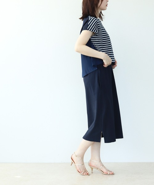 Jines(ジネス)の「ボーダーTシャツセットワンピース(ワンピース・レディース・ブラック/ネイビー・38)」の5枚目の写真