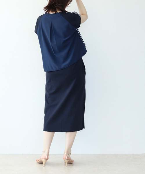 Jines(ジネス)の「ボーダーTシャツセットワンピース(ワンピース・レディース・ブラック/ネイビー・38)」の6枚目の写真