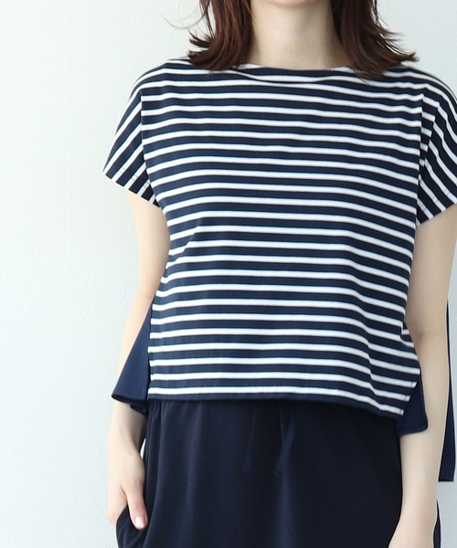 Jines(ジネス)の「ボーダーTシャツセットワンピース(ワンピース・レディース・ブラック/ネイビー・38)」の7枚目の写真