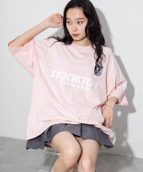 WEGO（ウィゴー）の「WEGO/ラインゲームロゴT（Tシャツ/カットソー・メンズ・ホワイト/ネイビー/ブラック/ピンク/グリーン・MEDIUM/LARGE）」の5枚目の写真