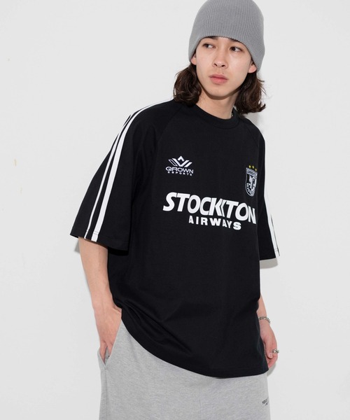 WEGO（ウィゴー）の「WEGO/ラインゲームロゴT（Tシャツ/カットソー・メンズ・ホワイト/ネイビー/ブラック/ピンク/グリーン・MEDIUM/LARGE）」の3枚目の写真