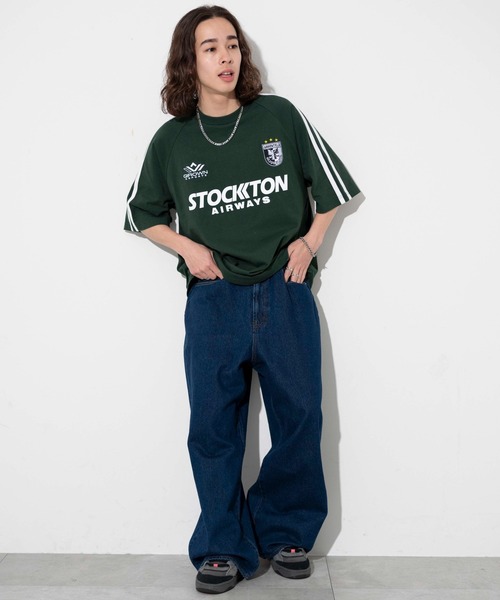 WEGO（ウィゴー）の「WEGO/ラインゲームロゴT（Tシャツ/カットソー・メンズ・ホワイト/ネイビー/ブラック/ピンク/グリーン・MEDIUM/LARGE）」の9枚目の写真