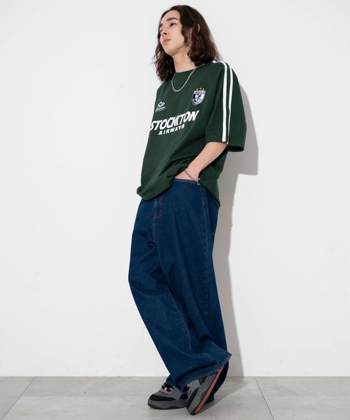 WEGO（ウィゴー）の「WEGO/ラインゲームロゴT（Tシャツ/カットソー・メンズ・ホワイト/ネイビー/ブラック/ピンク/グリーン・MEDIUM/LARGE）」の21枚目の写真