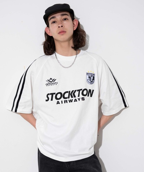 WEGO（ウィゴー）の「WEGO/ラインゲームロゴT（Tシャツ/カットソー・メンズ・ホワイト/ネイビー/ブラック/ピンク/グリーン・MEDIUM/LARGE）」の12枚目の写真