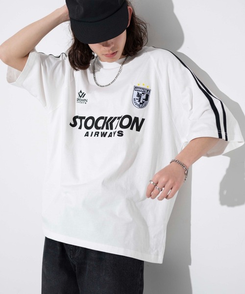 WEGO（ウィゴー）の「WEGO/ラインゲームロゴT（Tシャツ/カットソー・メンズ・ホワイト/ネイビー/ブラック/ピンク/グリーン・MEDIUM/LARGE）」の13枚目の写真