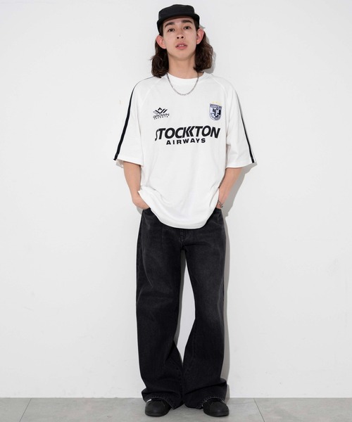 WEGO（ウィゴー）の「WEGO/ラインゲームロゴT（Tシャツ/カットソー・メンズ・ホワイト/ネイビー/ブラック/ピンク/グリーン・MEDIUM/LARGE）」の14枚目の写真