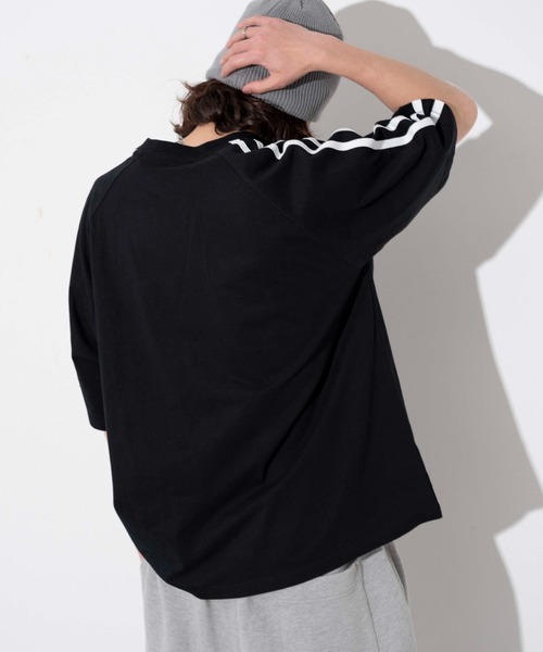 WEGO（ウィゴー）の「WEGO/ラインゲームロゴT（Tシャツ/カットソー・メンズ・ホワイト/ネイビー/ブラック/ピンク/グリーン・MEDIUM/LARGE）」の17枚目の写真